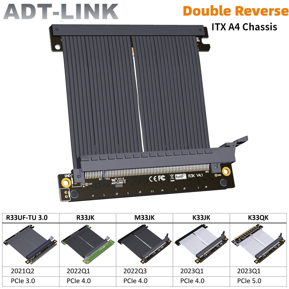 ADT Gen 5/4 PCIeライザーケーブル PCI E - Itx Gpu Riser Pcie 4.0 16X のレビューと価格